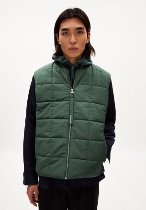 ARMEDANGELS AABISKO Waistcoat Regular Fit made of Polyamid Mix (recycled) Vert | 8459367-PH