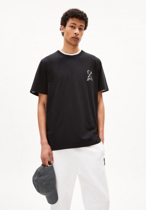 ARMEDANGELS AADONI A ROCK T-Shirt Relaxed Fit made of Organic Cotton Noir | 3281706-DF