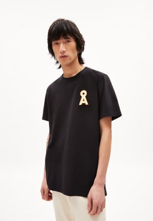ARMEDANGELS AADONI A SIGNATURE T-Shirt Relaxed Fit made of Organic Cotton Noir | 5046398-FD