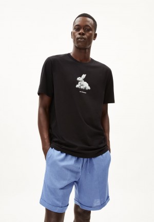ARMEDANGELS AADONI RAABIT CLOUD T-Shirt Relaxed Fit made of Organic Cotton Noir | 3580741-TY