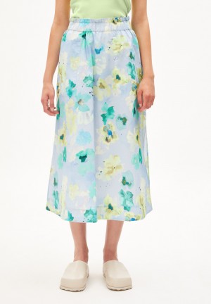 ARMEDANGELS AAIMEMI AQUA FLORAL Woven Skirt Regular Fit made of Organic Cotton Morning Sky | 2714638-RC