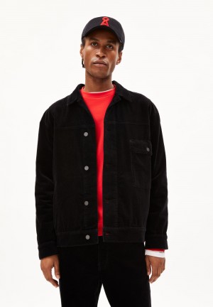 ARMEDANGELS AALEKSI CORDUROY Overshirt Oversized Fit made of Organic Cotton Mix Noir | 8156093-JP
