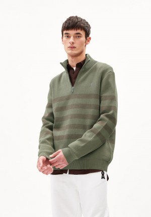 ARMEDANGELS AALFREDOS Sweater Regular Fit made of Organic Cotton Cool Sage-muddy Water | 3658470-RT