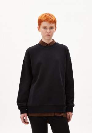 ARMEDANGELS AARIN Sweatshirt Oversized Fit made of Organic Cotton Noir | 2540876-DG