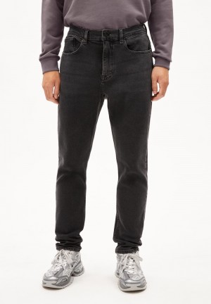 ARMEDANGELS AARJO TARPA Jeans Tapered Leg Mid Waist recycled Cotton Mix Comfort-Stretch Noir | 8364209-DZ