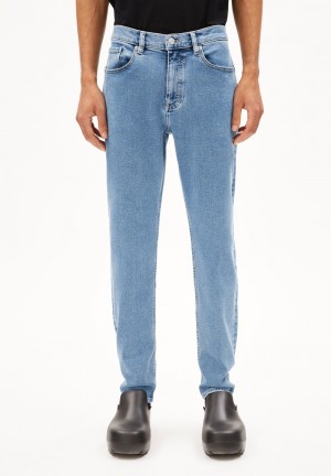 ARMEDANGELS AARJO TARPA Jeans Tapered Leg Mid Waist recycled Cotton Mix Comfort-Stretch Indigo Clair | 9617328-SE