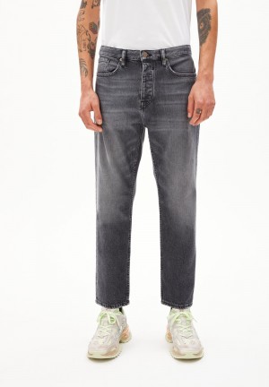 ARMEDANGELS AAUSTIN Jeans Tapered Leg Mid Waist Ankle Organic Cotton Mix Comfort-Stretch Washed Iron | 3524697-LV