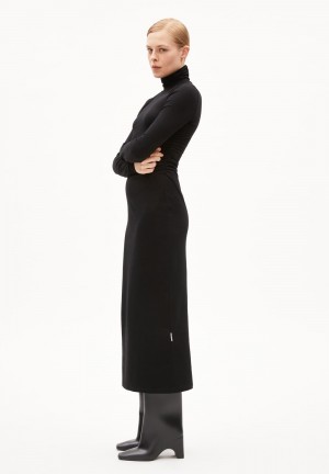 ARMEDANGELS ADAAJA LONGSLEEVE Jersey Dress Slim Fit made of Organic Cotton Mix Noir | 7534681-XZ