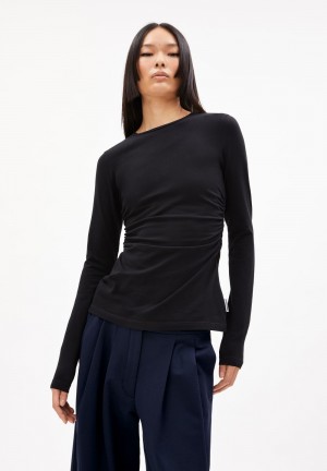 ARMEDANGELS ADAAJA LORA Longsleeve Slim Fit made of Organic Cotton Mix Noir | 0361892-JM