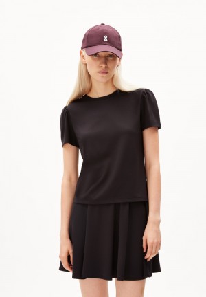ARMEDANGELS ALEJANDRAA T-Shirt Regular Fit made of LENZING™ ECOVERO™ Viscose Mix Noir | 1437806-JK