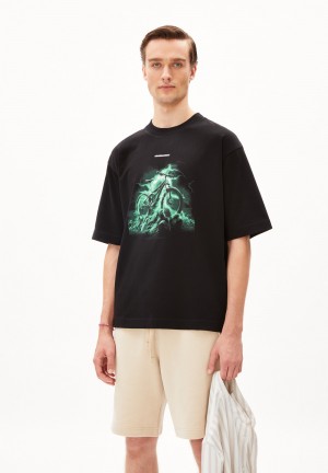 ARMEDANGELS ASPAA PREMIUM BIKE Heavyweight T-Shirt Oversized Fit made of Organic Cotton Noir | 2130597-UK