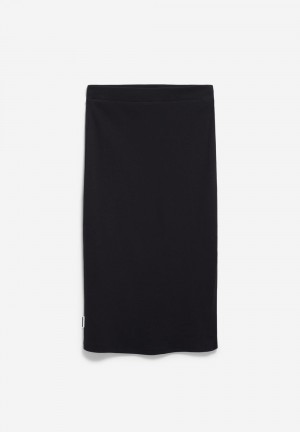 ARMEDANGELS AZITAA Rib-Jersey Skirt Slim Fit made of Organic Cotton Mix Noir | 4538196-WX