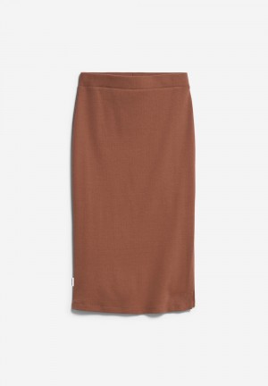 ARMEDANGELS AZITAA Rib-Jersey Skirt Slim Fit made of Organic Cotton Mix Nutshell | 1852364-SK