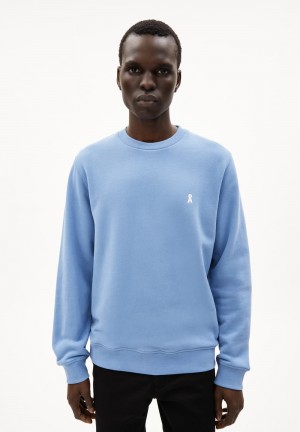 ARMEDANGELS BAARO COMFORT Sweatshirt Regular Fit made of Organic Cotton Mix Bleu | 0571426-NJ