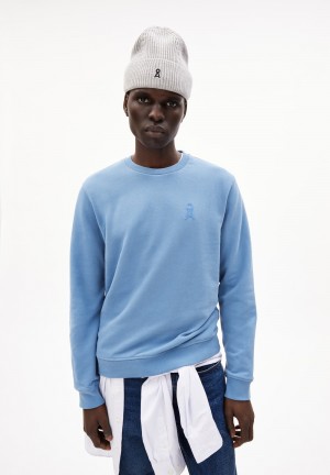 ARMEDANGELS BAARO NESTLING Sweatshirt Regular Fit made of Organic Cotton Mix Bleu | 0683957-SL