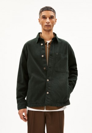 ARMEDANGELS BAASIO GMT DYE Overshirt Relaxed Fit made of recycled Cotton Noir | 0824963-BS