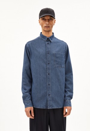 ARMEDANGELS BAASO Shirt Relaxed Fit made of Organic Cotton Mix Indigo | 3650287-HO