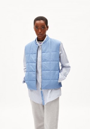 ARMEDANGELS BANCAA Waistcoat Regular Fit made of Polyamid Mix (recycled) Bleu | 7695318-YM