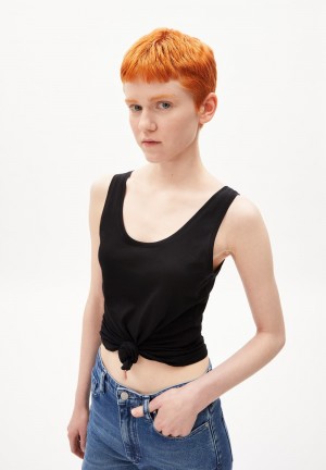ARMEDANGELS BELISAA SOFT Top Slim Fit made of Organic Cotton Noir | 6197825-VL