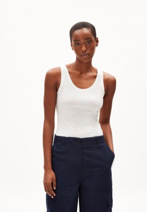ARMEDANGELS BELISAA SOFT Top Slim Fit made of Organic Cotton Blanche | 9821706-FQ