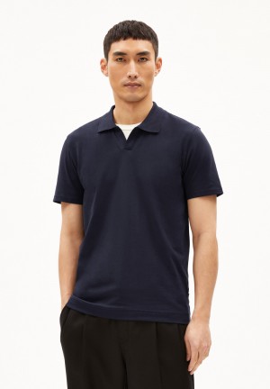 ARMEDANGELS BRAAN PREMIUM Polo T-Shirt Regular Fit made of Organic Cotton Mix Night Sky | 0483176-WB