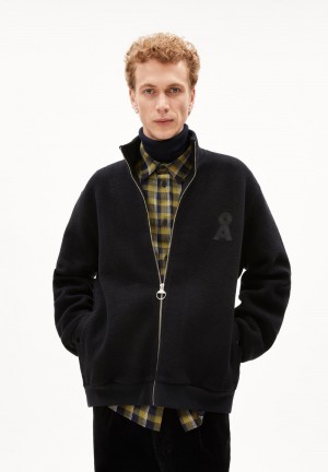 ARMEDANGELS BRESAA FELPA Fleece Jacket Relaxed Fit made of Organic Cotton Noir | 0493685-JR