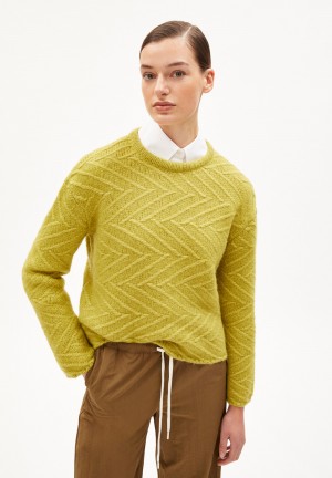 ARMEDANGELS DAAGNY DIAGONAL Sweater Loose Fit made of Alpaca Wool Mix New Moss | 1540893-VH