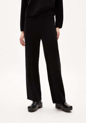 ARMEDANGELS DANILAA REGLANA Knit Pants made of Organic Wool Mix Noir | 9640825-OS