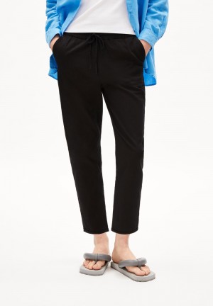 ARMEDANGELS DANYAA LINO Woven Pants Regular Fit made of Linen-Mix Noir | 2658473-JB