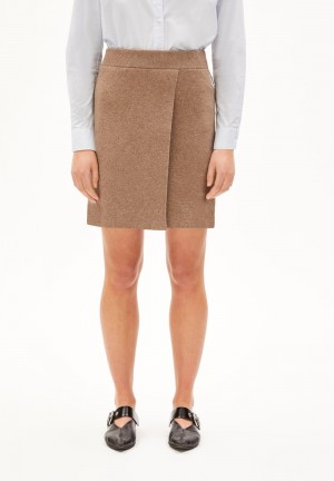 ARMEDANGELS DARLAA Knit Skirt Regular Fit made of Organic Wool Mix Cinnamon Dust Melange | 3054726-EX