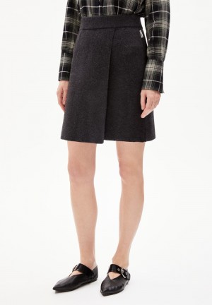 ARMEDANGELS DARLAA Knit Skirt Regular Fit made of Organic Wool Mix Steel Melange | 7406329-WT