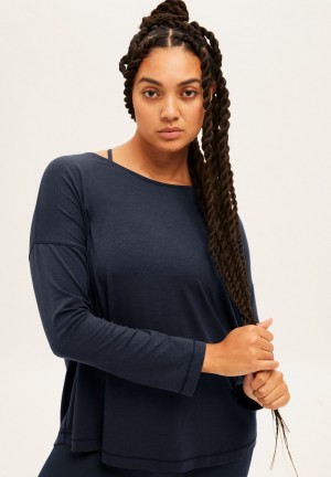 ARMEDANGELS DAYITAA Activewear Longsleeve made of TENCEL™ Lyocell Mix Indigo | 7491503-GW