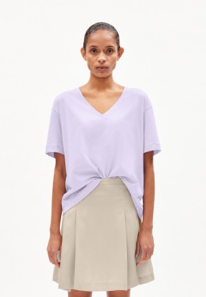 ARMEDANGELS DEMIKAA T-Shirt Oversized Fit made of Organic Cotton Lavande Noir | 3914725-IL