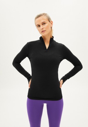 ARMEDANGELS DESNAA Activewear Longsleeve Slim Fit made of TENCEL™ Lyocell Mix Noir | 3569812-JG