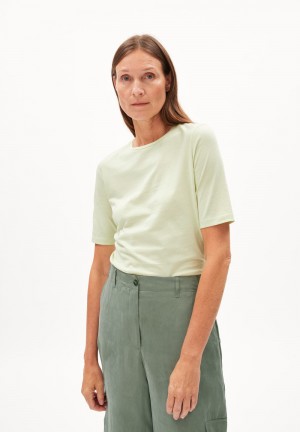 ARMEDANGELS DONAAJI FEAATHER LIGHT T-Shirt Slim Fit made of Organic Cotton Vert | 2950431-PT