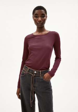 ARMEDANGELS ENRICCAA SOFT Longsleeve Slim Fit made of Organic Cotton Cranberry Juice | 9536270-IS