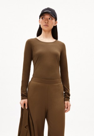 ARMEDANGELS ENRICCAA SOFT Longsleeve Slim Fit made of Organic Cotton Dried Moss | 6129807-IQ