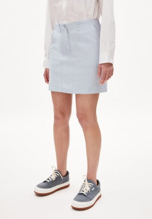 ARMEDANGELS FAAMKE Heavyweight Woven Skirt Regular Fit made of Organic Cotton Mix Morning Sky | 8925741-YN