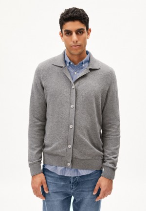 ARMEDANGELS FAAUSTOS Cardigan Regular Fit made of Organic Merino Wool Mix Grise | 1985603-ZS
