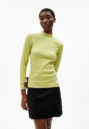 ARMEDANGELS FATIMAARA Rib-Longsleeve Slim Fit made of Organic Cotton Mix New Moss | 1564723-VQ