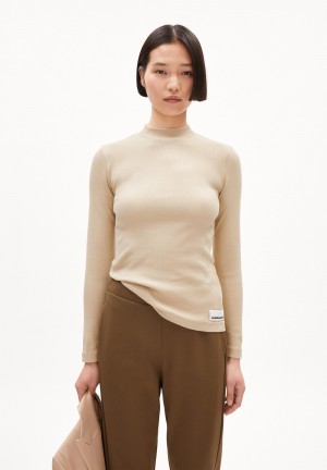 ARMEDANGELS FATIMAARA Rib-Longsleeve Slim Fit made of Organic Cotton Mix Gravel | 5246183-AD
