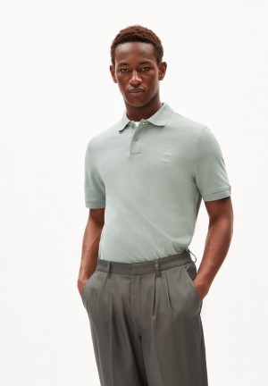 ARMEDANGELS FIBRAAS Polo T-Shirt Regular Fit made of Organic Cotton Morning Dew | 3609154-KD