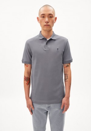 ARMEDANGELS FIBRAAS Polo T-Shirt Regular Fit made of Organic Cotton Cool Antra | 2561078-PA