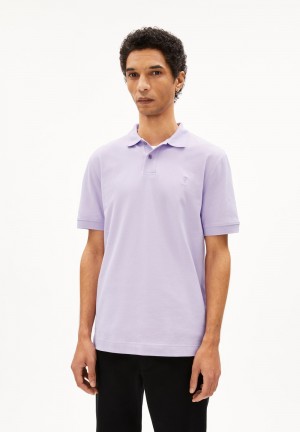 ARMEDANGELS FIBRAAS Polo T-Shirt Regular Fit made of Organic Cotton Lavande Noir | 8305924-GO