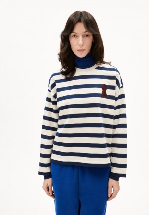 ARMEDANGELS FRANKAA MAARLEN BOLD Sweatshirt Oversized Fit made of Organic Cotton Bleu | 8349510-HM