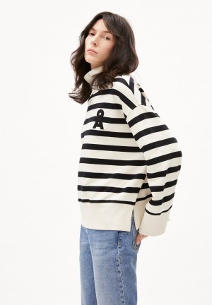 ARMEDANGELS FRANKAA NUNOAA Sweatshirt Oversized Fit made of Organic Cotton Undyed-black | 9251736-XK