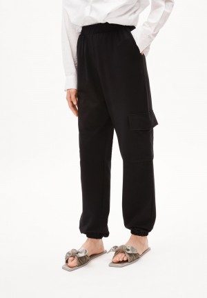 ARMEDANGELS GAABRIELE UTILITY Jersey Pants made of Organic Cotton Mix Noir | 6034921-TX