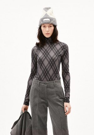 ARMEDANGELS GRAZILIAA ARGYLE Longsleeve Slim Fit made of Organic Cotton Iron Cast | 7693482-YT