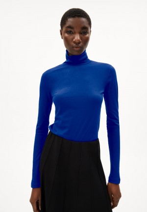 ARMEDANGELS GRAZILIAA SOFT Longsleeve Slim Fit made of Organic Cotton Bleu | 0432895-IE