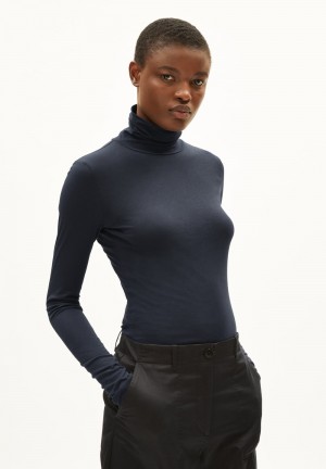 ARMEDANGELS GRAZILIAA SOFT Longsleeve Slim Fit made of Organic Cotton Night Sky | 8935472-JZ